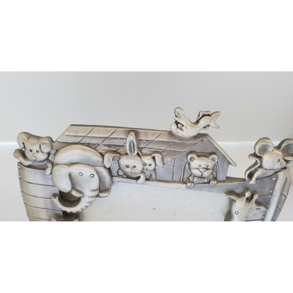 Malden Noahs Ark Metal 3.5X5 Picture Photo Frame Pewter Color Baby Nursery Decor - Picture 7 of 10